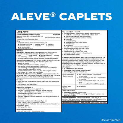 Aleve Pain Relief Naproxen Sodium Caplets ‐ 50 Count - Maple Wellness Supplements