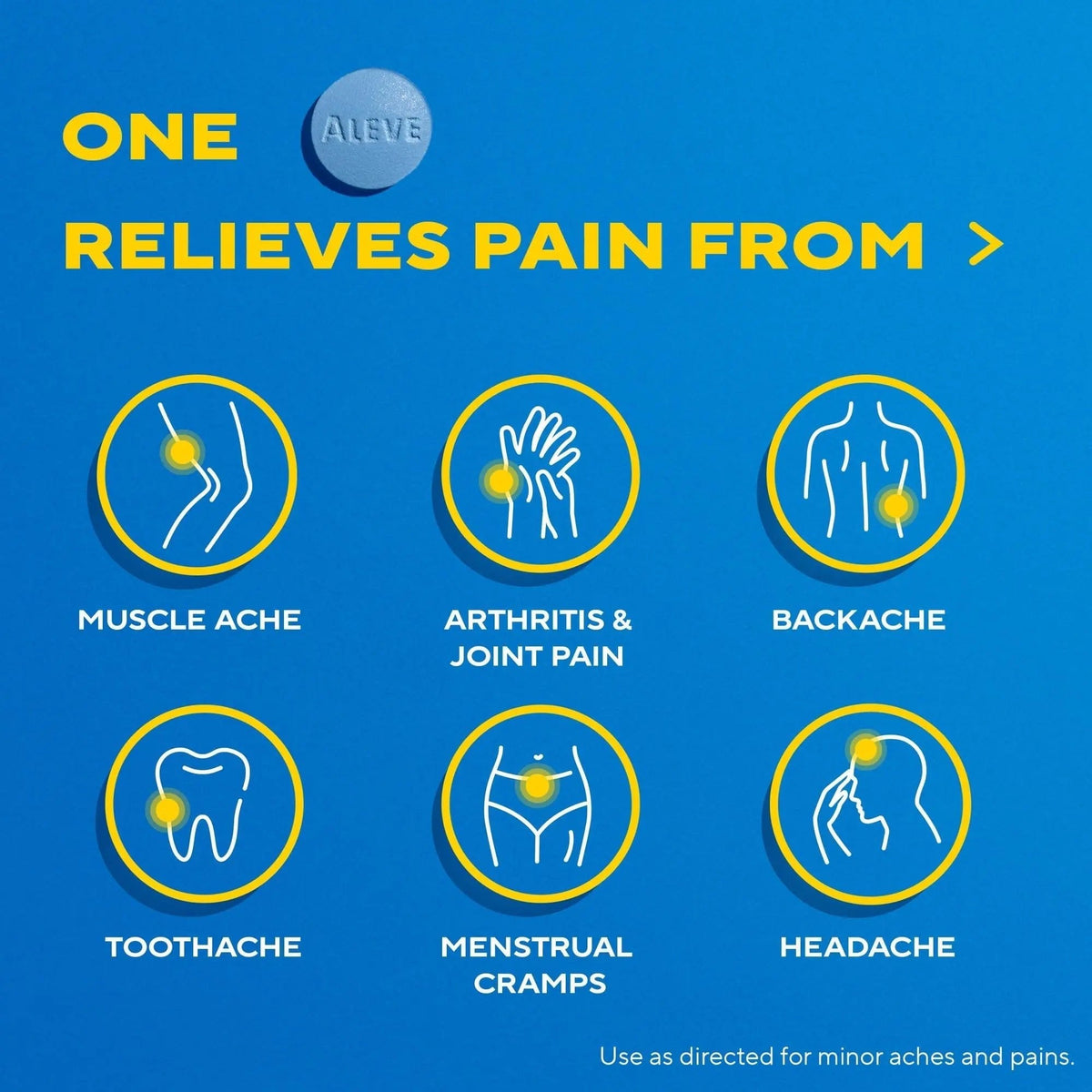 Aleve Pain Reliever & Fever Reducer Tablets, Naproxen Sodium, Headache, Back and Body Pain Relief Medicine, 270 Count - Maple Wellness Supplements