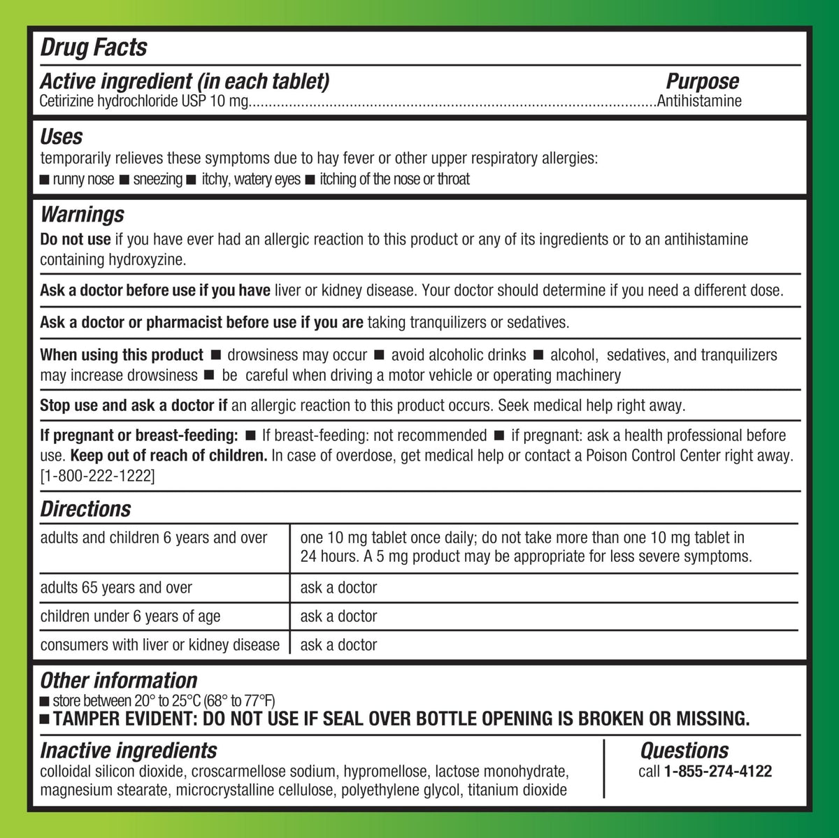 Amazon Basic Care All Day Allergy, Cetirizine Hydrochloride Tablets, 10 mg, 24-Hour Relief for Sneezing, Runny Nose, Itchy Eyes & Throat, Indoor & Outdoor Allergy Relief, 30 Count - Maple Wellness Supplements