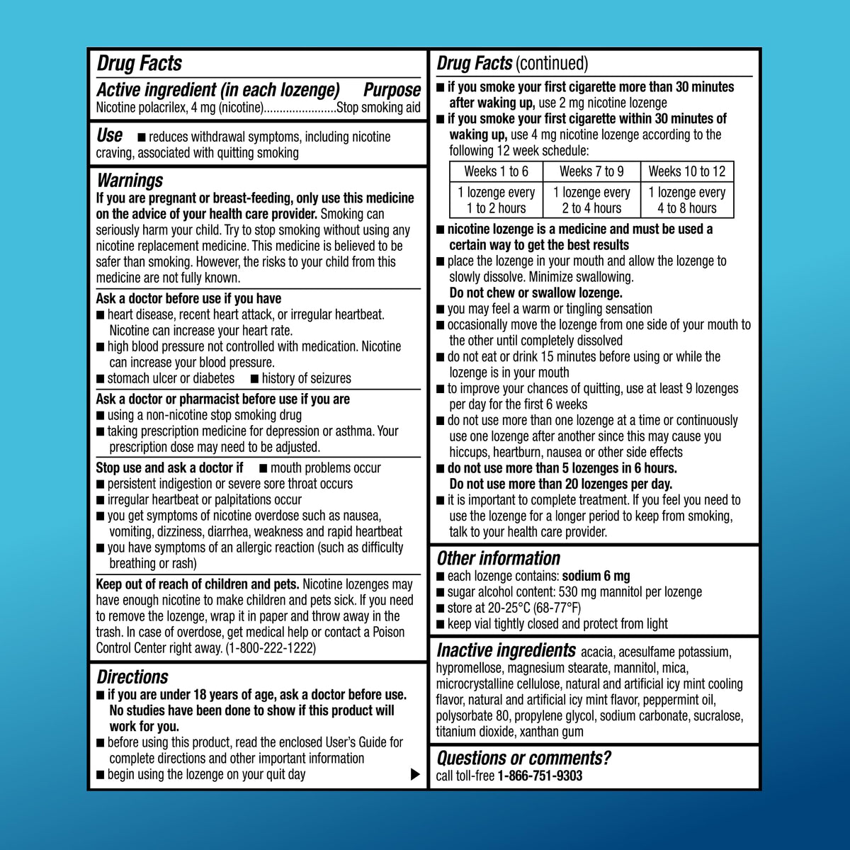 Amazon Basic Care Coated Ice Mint Nicotine Polacrilex Lozenges, 4 mg, Stop Smoking Aid, 120 Count - Maple Wellness Supplements