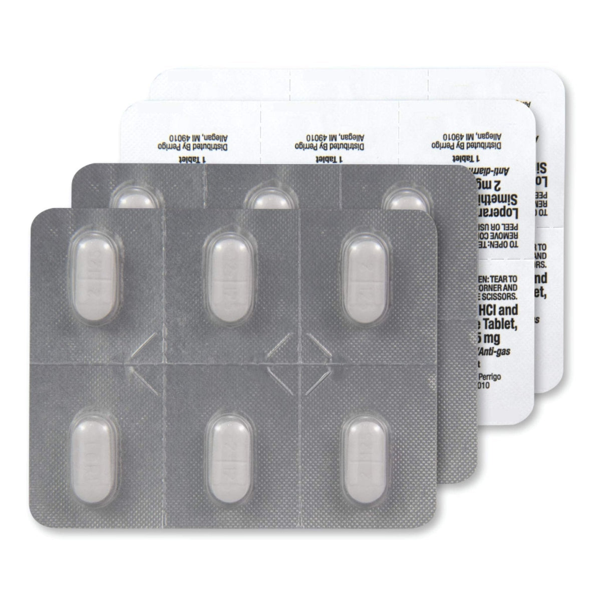 Amazon Basic Care Loperamide Hydrochloride 2 mg and Simethicone 125 mg Tablets, Multi-Symptom Relief, Anti-Diarrheal, Bloating and Cramps, Gas Relief, 24 Count - Maple Wellness Supplements