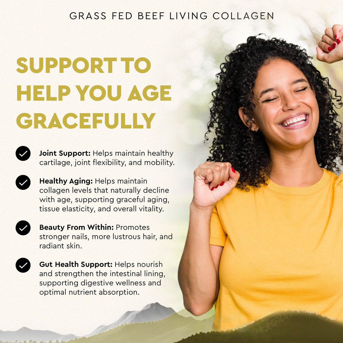 Ancestral Supplements Grass Fed Beef Living Collagen Nutritional Powder Supplement, 3000mg, Promotes Healthier, Younger Looking Skin, Hair - Maple Wellness Supplements