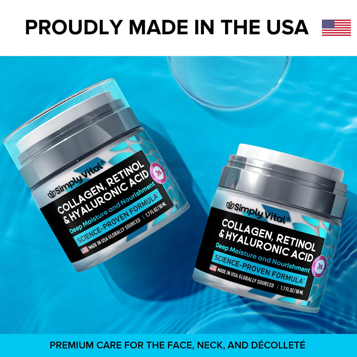 Anti-Aging Face Moisturizer with Retinol, Collagen & Hyaluronic Acid - Made in USA - Maple Wellness Supplements
