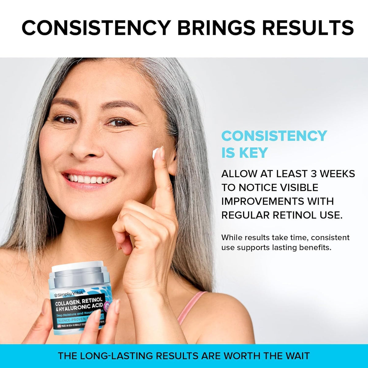 Anti-Aging Face Moisturizer with Retinol, Collagen & Hyaluronic Acid - Made in USA - Moisturizer Face Cream for Women & Men - Firming & Hydrating Neck Cream - Day & Night Skin Care - 1.7 fl oz - Maple Wellness Supplements
