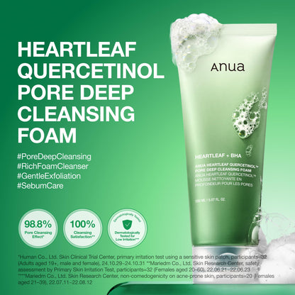 Buy ​Anua Heartleaf Quercetinol Pore Deep Cleansing Foam, Face wash for Pore Refining Cleanser, Hydrating Daily Facial Cleanser - Vitaza UK Supplements UK