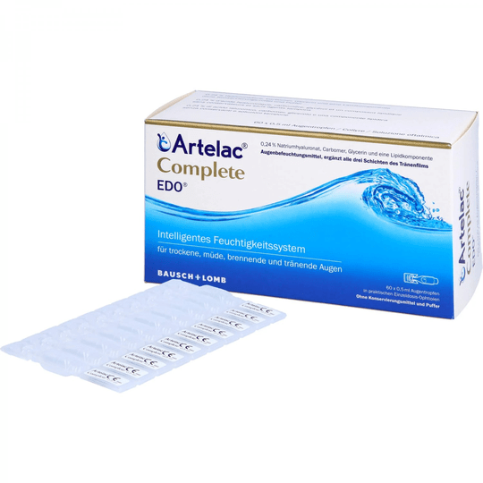 ARTELAC Complete EDO eye drops for dry/watery eyes 60X0.5 ml - Maple Wellness Supplements