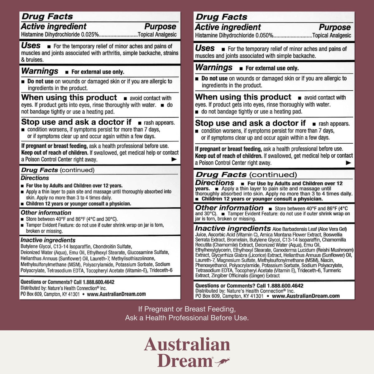 Australian Dream Arthritis Pain Relief Cream & Back Pain Cream - Soothing, Non-Greasy Pain Relief Creams - Topical Arthritis Pain Relief Good for Muscle Aches, Joint Pain, or Back Pain - 4 oz Bundle - Maple Wellness Supplements