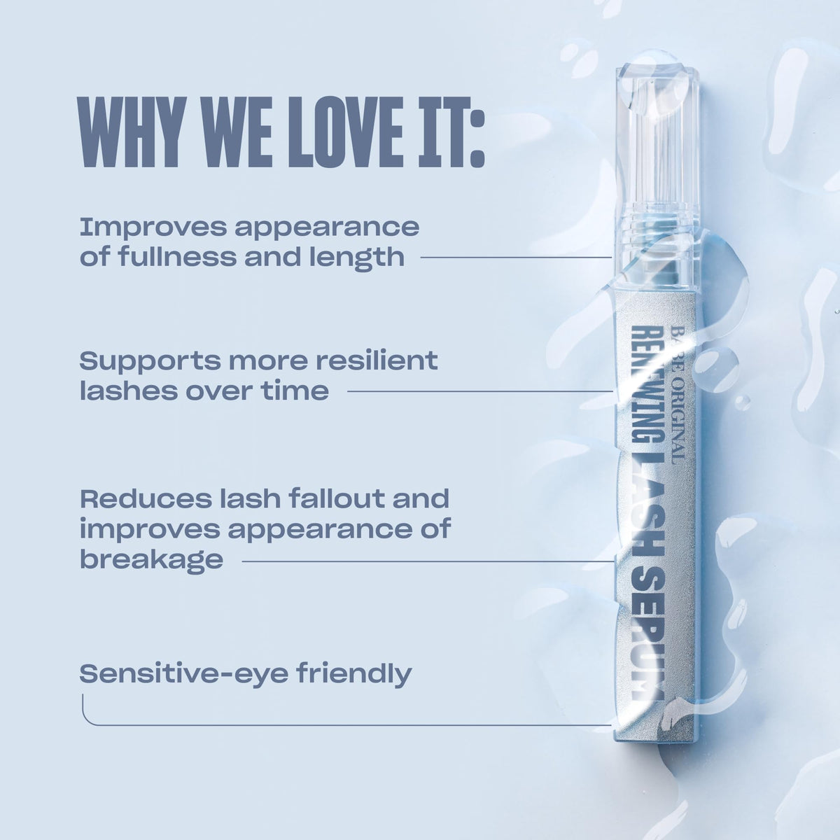BABE ORIGINAL Renewing Lash Serum – Prostaglandin-Free, Peptide-Infused Gentle Lash Serum for Fuller, Longer-Looking Lashes, Lash Enhancing Treatment - Maple Wellness Supplements