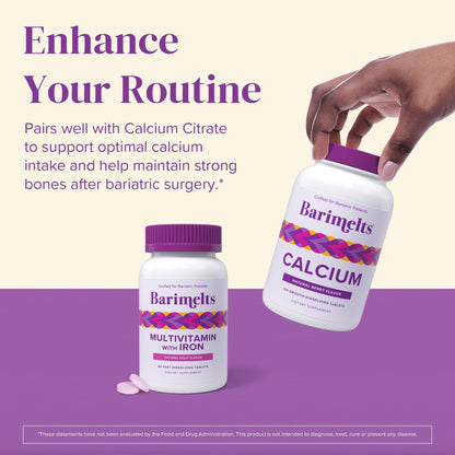 BariMelts Bariatric Multivitamin with Iron, 60 Fast-Dissolving Tablets (1-Month Supply), Sugar-Free Bariatric Vitamins for Women, Natural Fruit Flavor - Maple Wellness Supplements