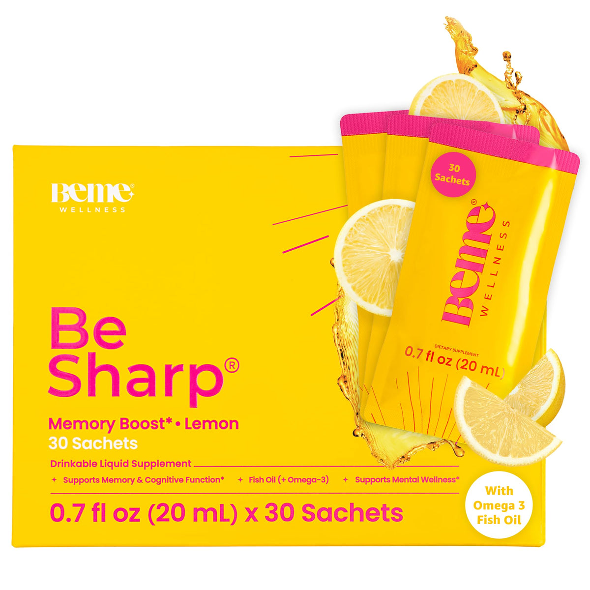 BeMe Liquid Omega 3 Fish Oil - Turmeric Curcumin, Lemon Balm Extract & Omega 3 Supplement for Women - Patented EPAX® for Quick Absorption & high bioavailability - Supports Memory & Brain Health - Maple Wellness Supplements