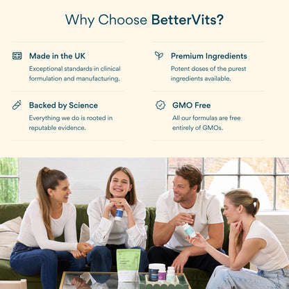 Bettervits Collagen Peptides Complex with Hyaluronic Acid & Turmeric | Hydrolyzed Marine Collagen Supplements for Women & Men | Collagen with Vitamin C - Maple Wellness Supplements