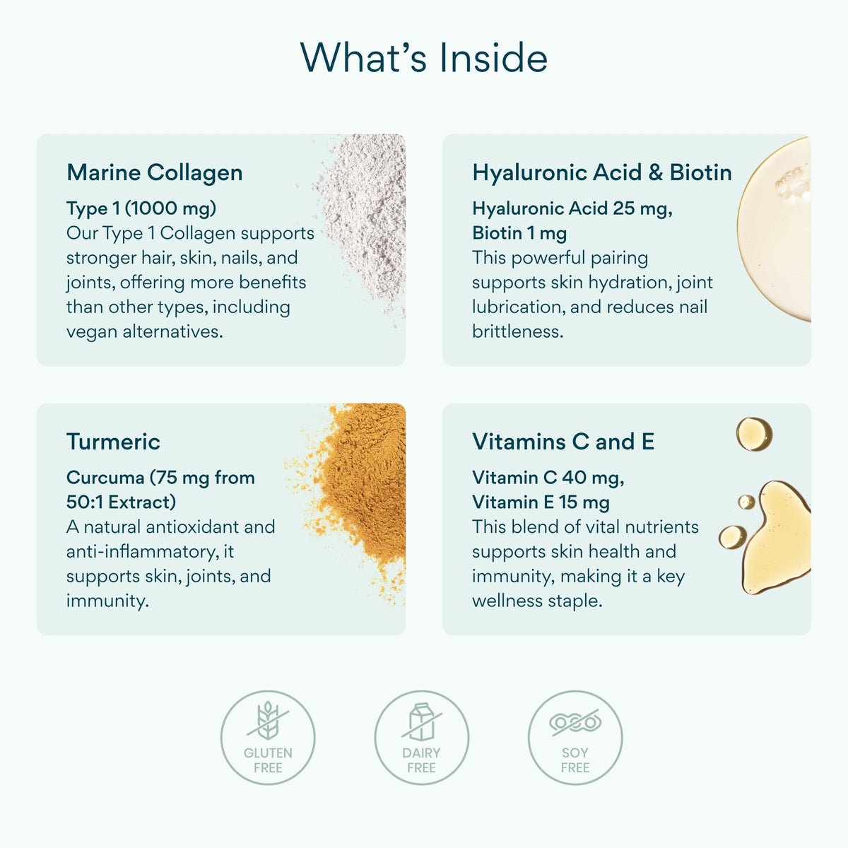 Bettervits Collagen Peptides Complex with Hyaluronic Acid & Turmeric | Hydrolyzed Marine Collagen Supplements for Women & Men | Collagen with Vitamin C for Skin, Hair, Nails & Joints – 60 Capsules - Maple Wellness Supplements