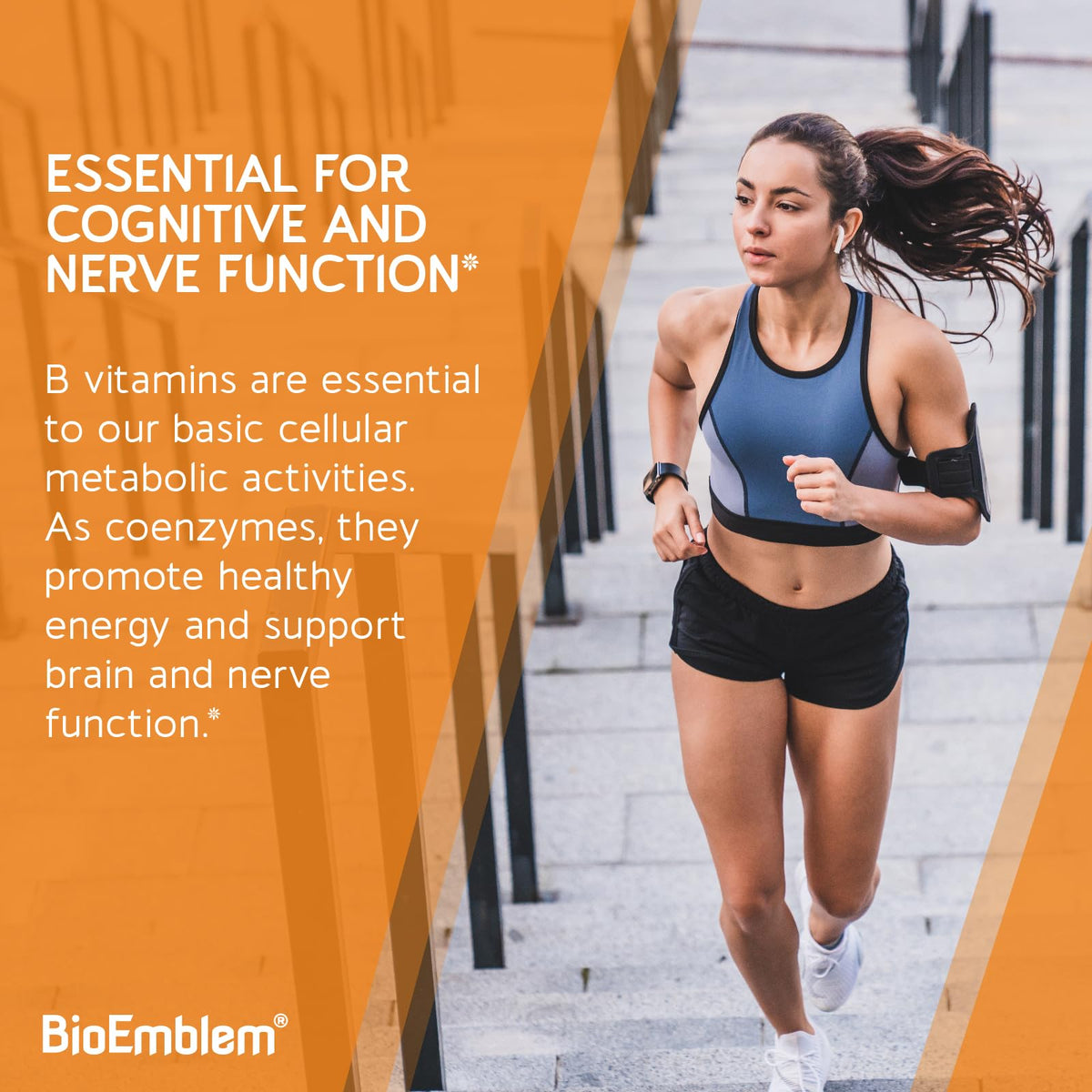 BioEmblem Vitamin B-Complex - All 8 Active Forms with Methyl Folate, Methyl B12, B6, Biotin Plus Choline Inositol, Supports Energy, Metabolism, Brain, Heart Health - Maple Wellness Supplements