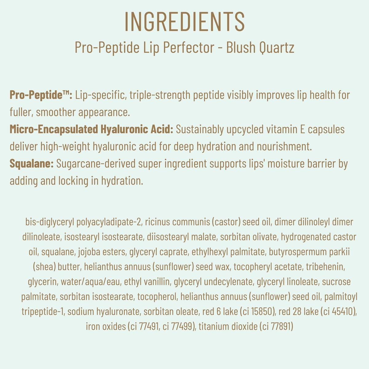 Biossance Pro-Peptide Lip Perfector – Triple-Treat Vegan Lip Balm – Deeply Hydrating with Pro-Peptides & Hyaluronic Acid – Enhances Natural Lip Color – Silky, Glossy Finish in Blush Quartz, Pink - Maple Wellness Supplements