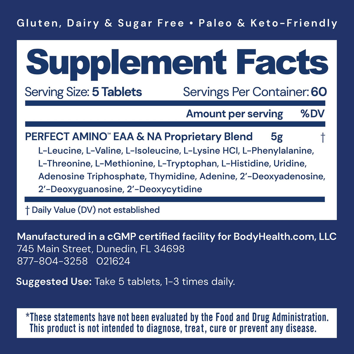 BodyHealth PerfectAmino (300 Tablets) Essential Amino Acid Supplement with EAA, Muscle Recovery, Boost Energy & Stamina, 99% Utilization - Maple Wellness Supplements