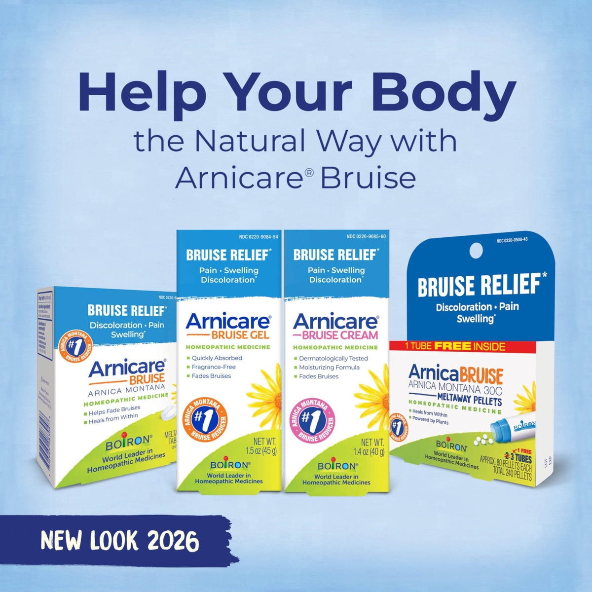 Boiron Arnicare Bruise Gel for Relief of Pain, Inflammation or Swelling, Soreness, and Discoloration - Non-greasy and Fragrance-Free - 1.5 oz - Maple Wellness Supplements