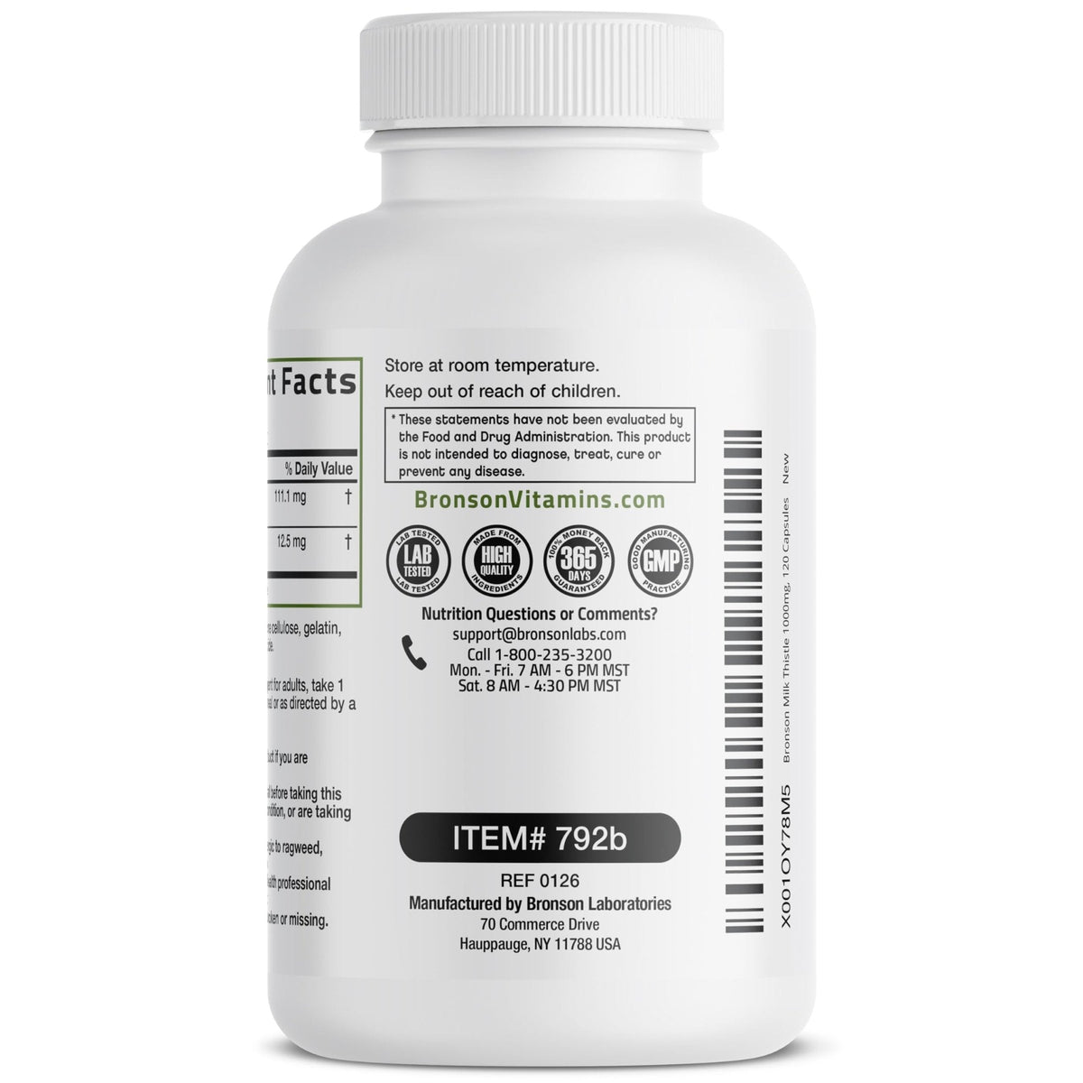 Bronson Milk Thistle Silymarin Marianum & Dandelion Extract Liver Health Support, Antioxidant Support, Detox, 120 Capsules - Maple Wellness Supplements
