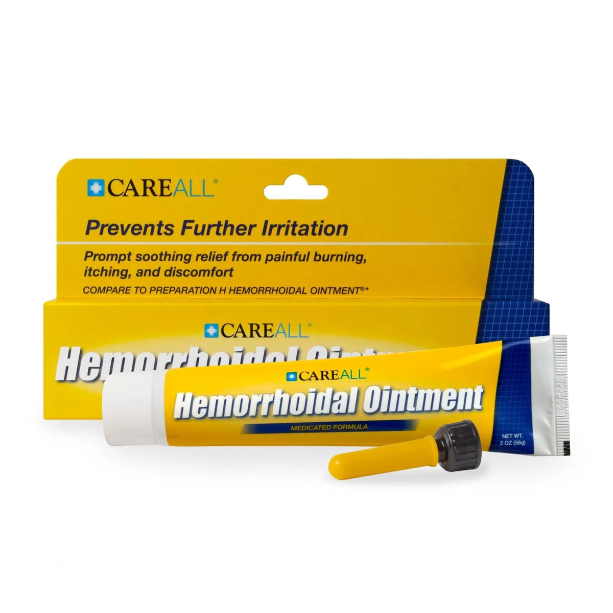 CareAll Hemorrhoidal Ointment 2.0 oz with Applicator. Helps Relieve Burning, Itching, and Discomfort Associated with Inflamed Hemorrhoidal Tissues. Dye, Phthalate, and Fragrance Free - Maple Wellness Supplements