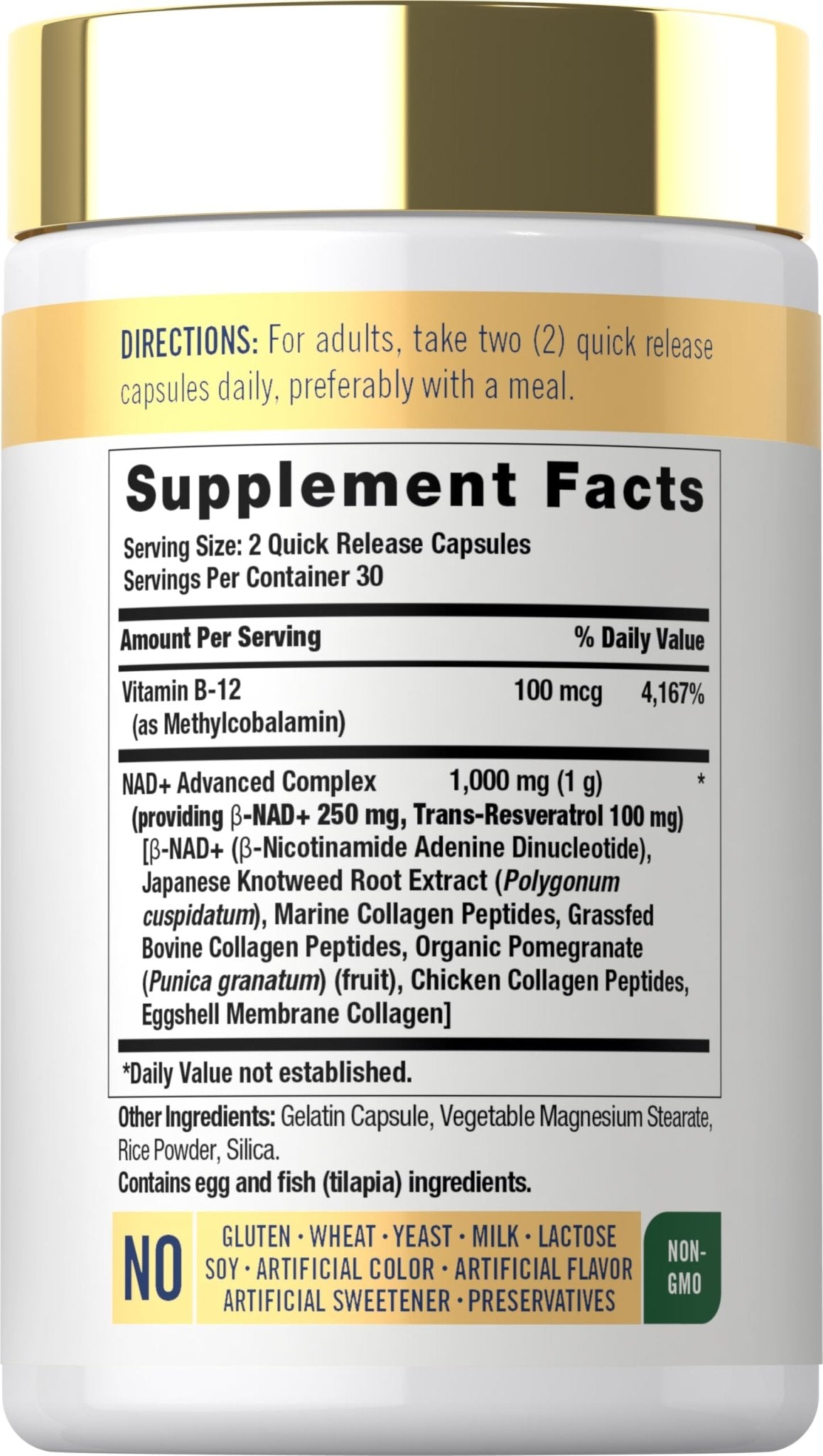 Carlyle NAD+ Supplement for Women & Men | 1000 mg | 60 Capsules | Advanced Complex with Resveratrol and Collagen | Non-GMO & Gluten Free - Maple Wellness Supplements