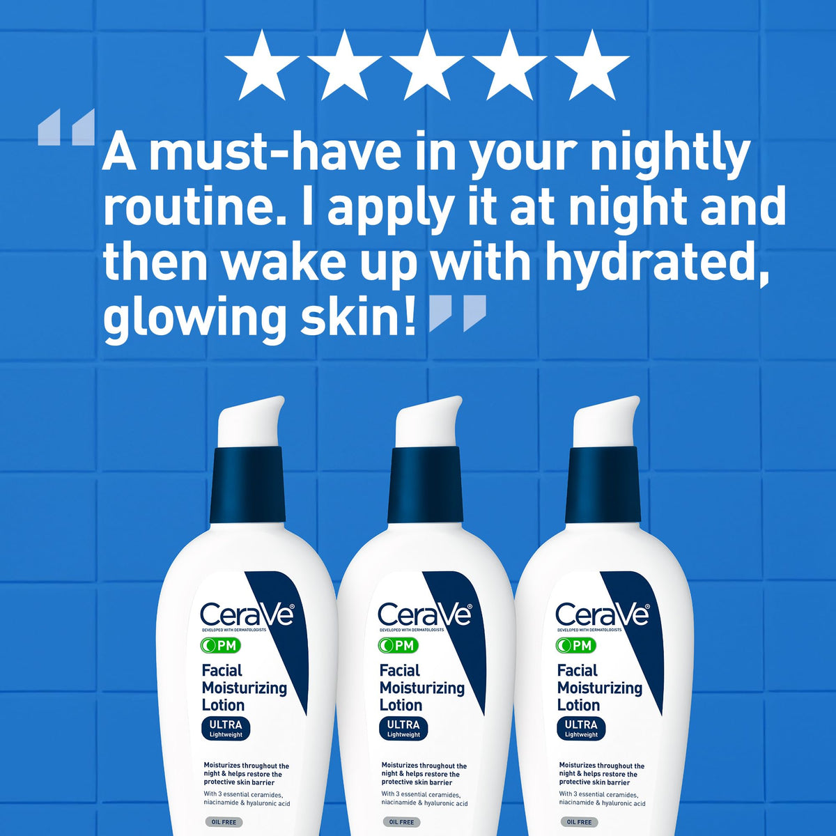Buy ​CeraVe PM Facial Moisturizing Lotion, Night Cream with Hyaluronic Acid and Niacinamide - Vitaza UK Supplements UK