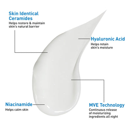 Buy ​CeraVe PM Facial Moisturizing Lotion, Night Cream with Hyaluronic Acid and Niacinamide - Vitaza UK Supplements UK