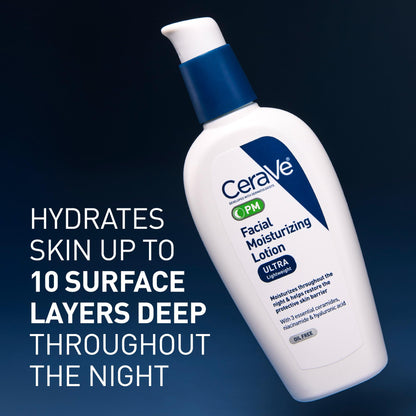 Buy ​CeraVe PM Facial Moisturizing Lotion, Night Cream with Hyaluronic Acid and Niacinamide - Vitaza UK Supplements UK