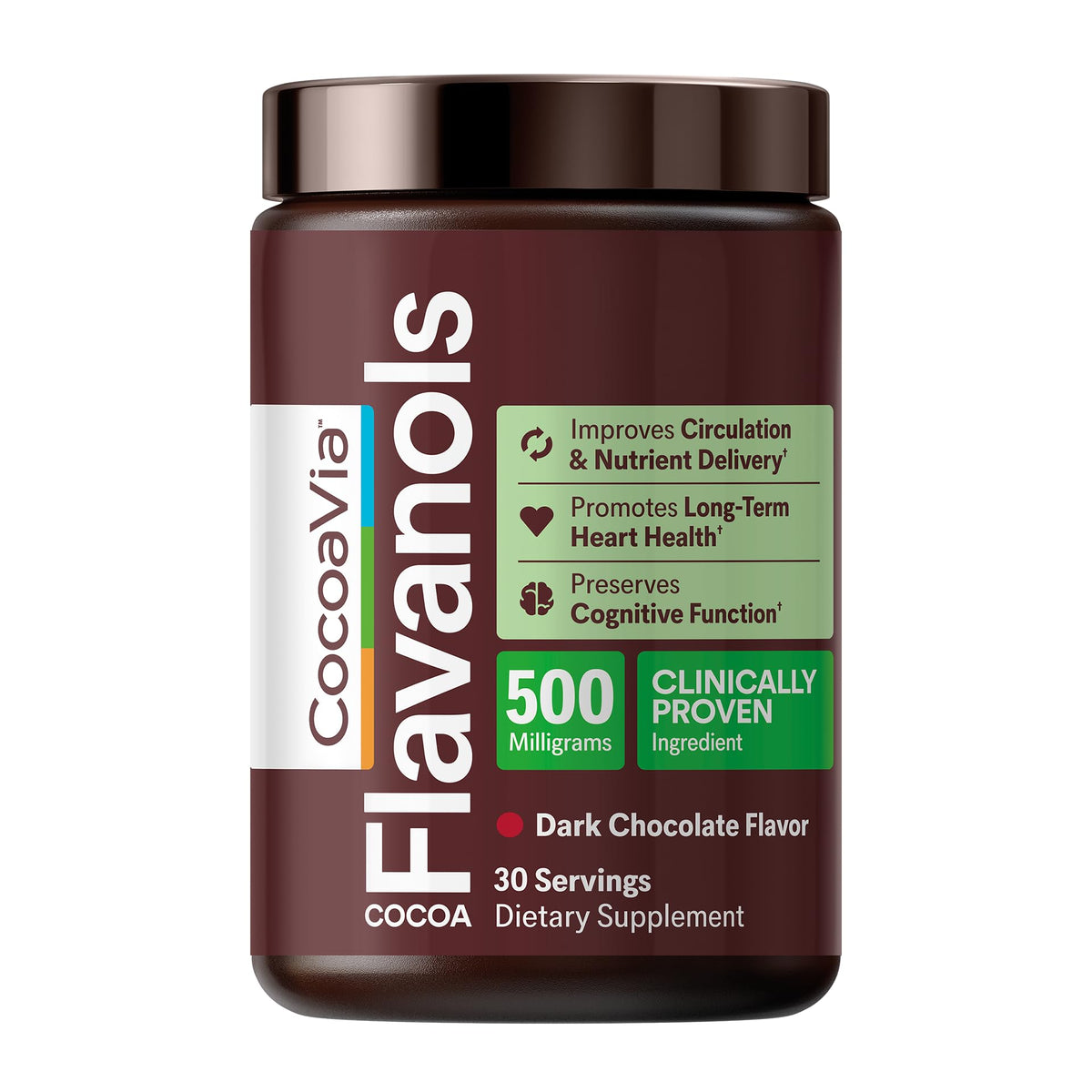 Buy ​CocoaVia Cocoa Flavanols 500mg – Heart and Brain Support, High Flavanol Cocoa Powder - Vitaza UK Supplements UK