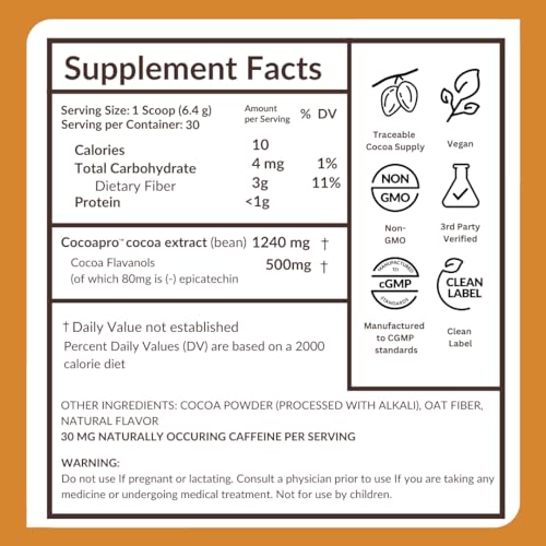 Buy ​CocoaVia Cocoa Flavanols 500mg – Heart and Brain Support, High Flavanol Cocoa Powder - Vitaza UK Supplements UK