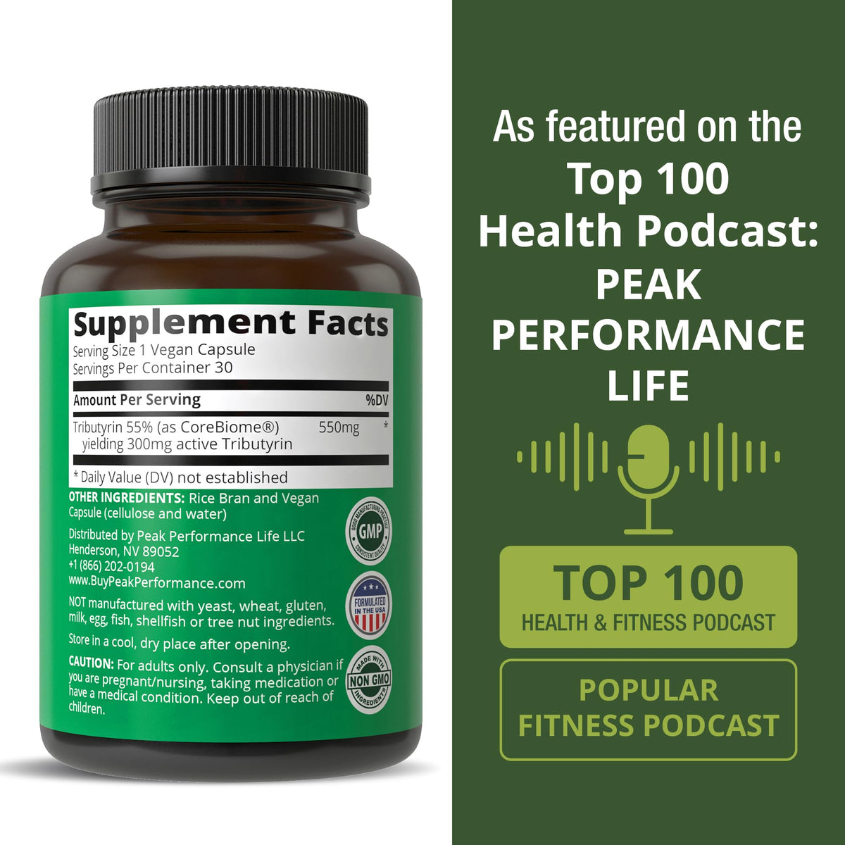 CoreBiome Tributyrin Postbiotic Supplement Clinically Tested for Gut Health. More Effective Than Sodium Butyrate Capsules. High Bioavailability Post Biotics for Digestive, Leaky Gut, Colon, Microbiome - Maple Wellness Supplements