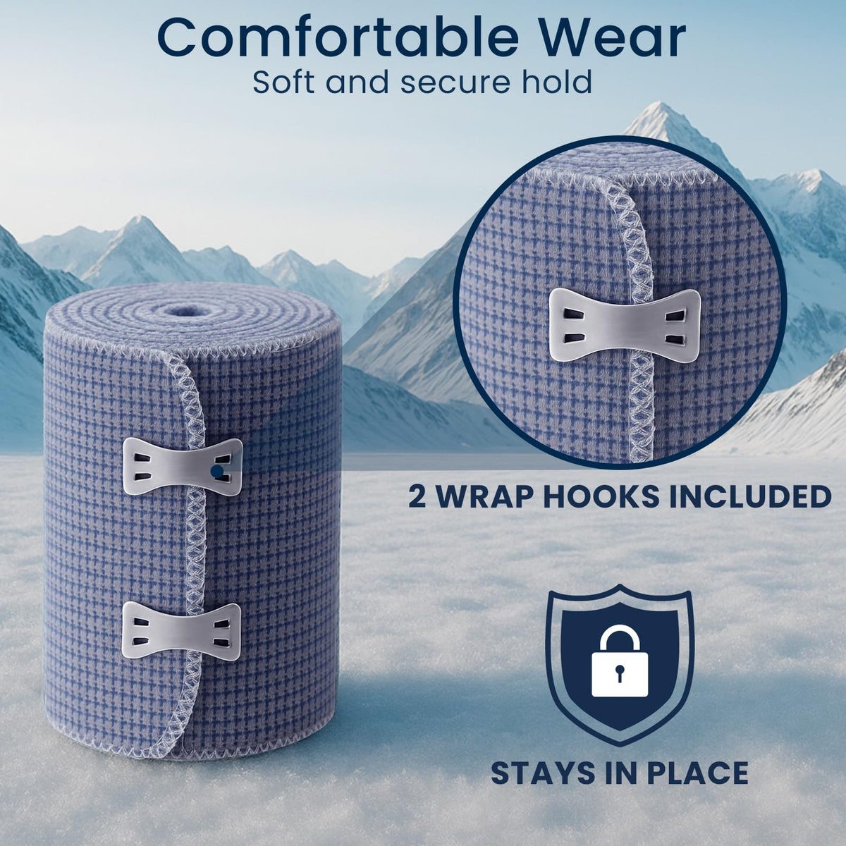 Dr Pat's Ice Tape (4 Pack) - Cooling Bandage Wrap Athletic Tape - Compression Instant Cold Compress Wrap with Menthol - Elastic, Athletic for Sore Muscles, Pain Relief Now, Swelling, Recovery, Sports - Maple Wellness Supplements
