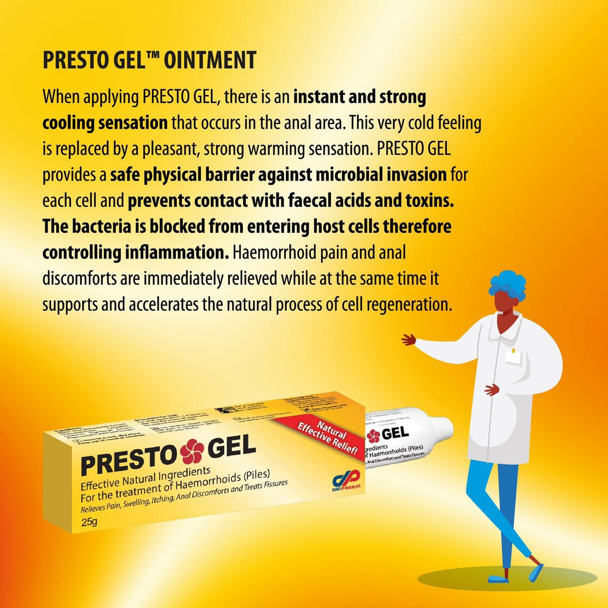DR. SCHAVIT Presto Gel for Internal and External Hemorrhoids (Piles). A Natural Hemorrhoid Treatment Hemorrhoid Cream. Immediate Relief 25gr - Maple Wellness Supplements