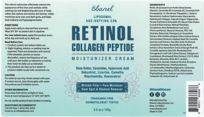 Ebanel Bundle of 10 Pack Bubble Clay Masks, and 2.5% Retinol Moisturizer - Maple Wellness Supplements