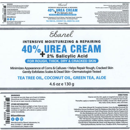 Ebanel Bundle of 40% Urea Cream 4.6 Oz, and 2.5% Retinol Moisturizer - Maple Wellness Supplements