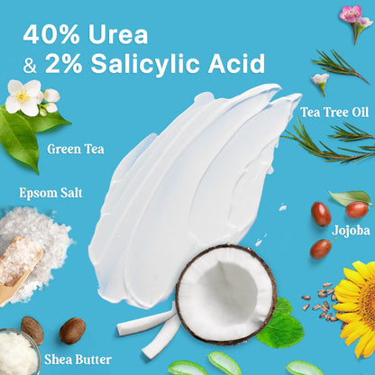 Ebanel Bundle of 40% Urea Cream 4.6 Oz, and Exfoliating Face Scrub Peeling Gel 4.12 Oz - Maple Wellness Supplements