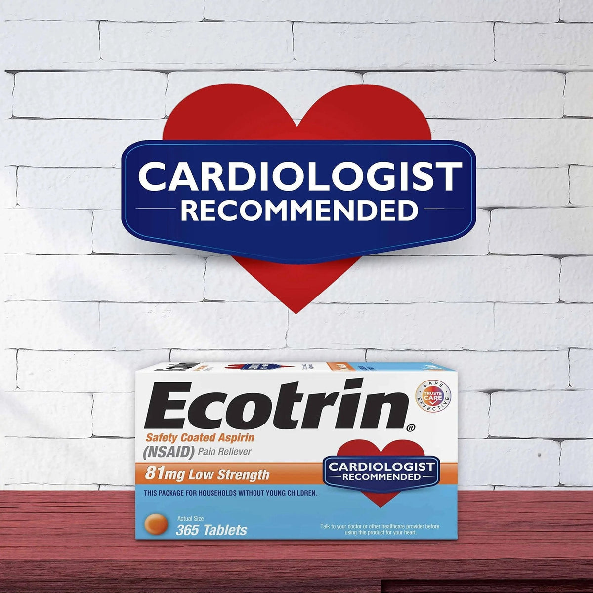 ECOTRIN ADULT LOW DOSE 81MG (45 tablets) - Maple Wellness Supplements