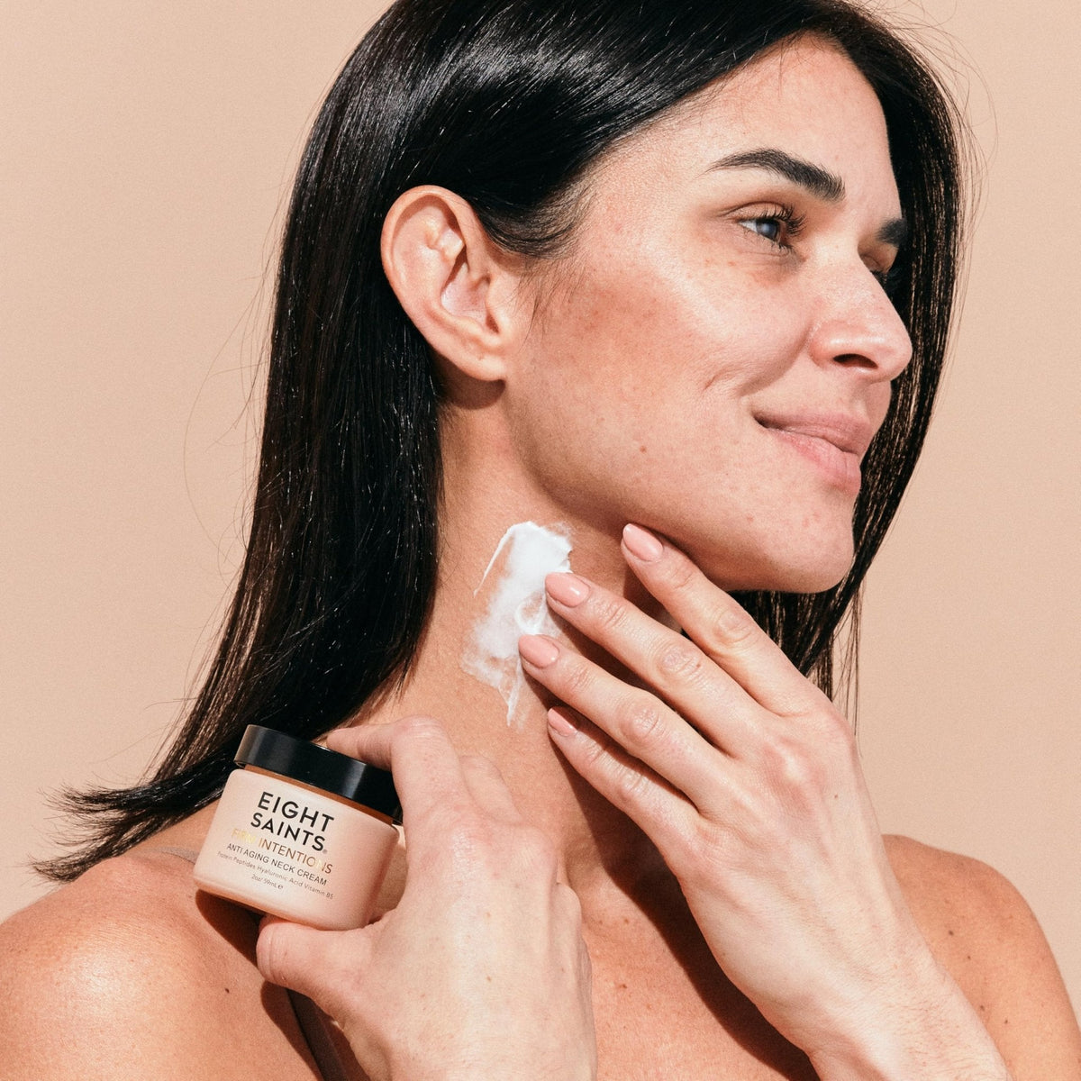 Eight Saints Firm Intentions Anti Aging Neck Cream For Firming Skin and Reducing Wrinkles, with Protein Peptides, Hyaluronic Acid, and Niacinamide, 2 Ounces - Maple Wellness Supplements