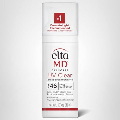 Buy ​EltaMD UV Clear Face Sunscreen SPF 46, Oil Free for Face with Zinc Oxide, Dermatologist Recommended Sunscreen Lotion - Vitaza UK Supplements UK