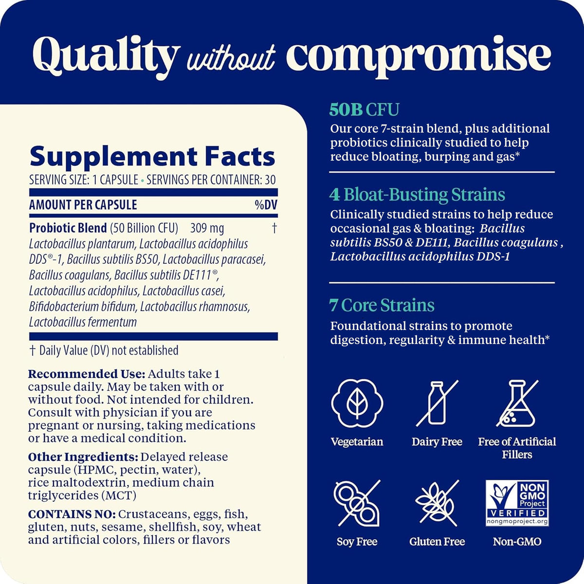 Enzymedica SubCulture Probiotic for Bloat & Digestive Health - Probiotic Supplement Capsules for Women & Men, 50 Billion CFU, Gut Health Support for Adults, - Maple Wellness Supplements