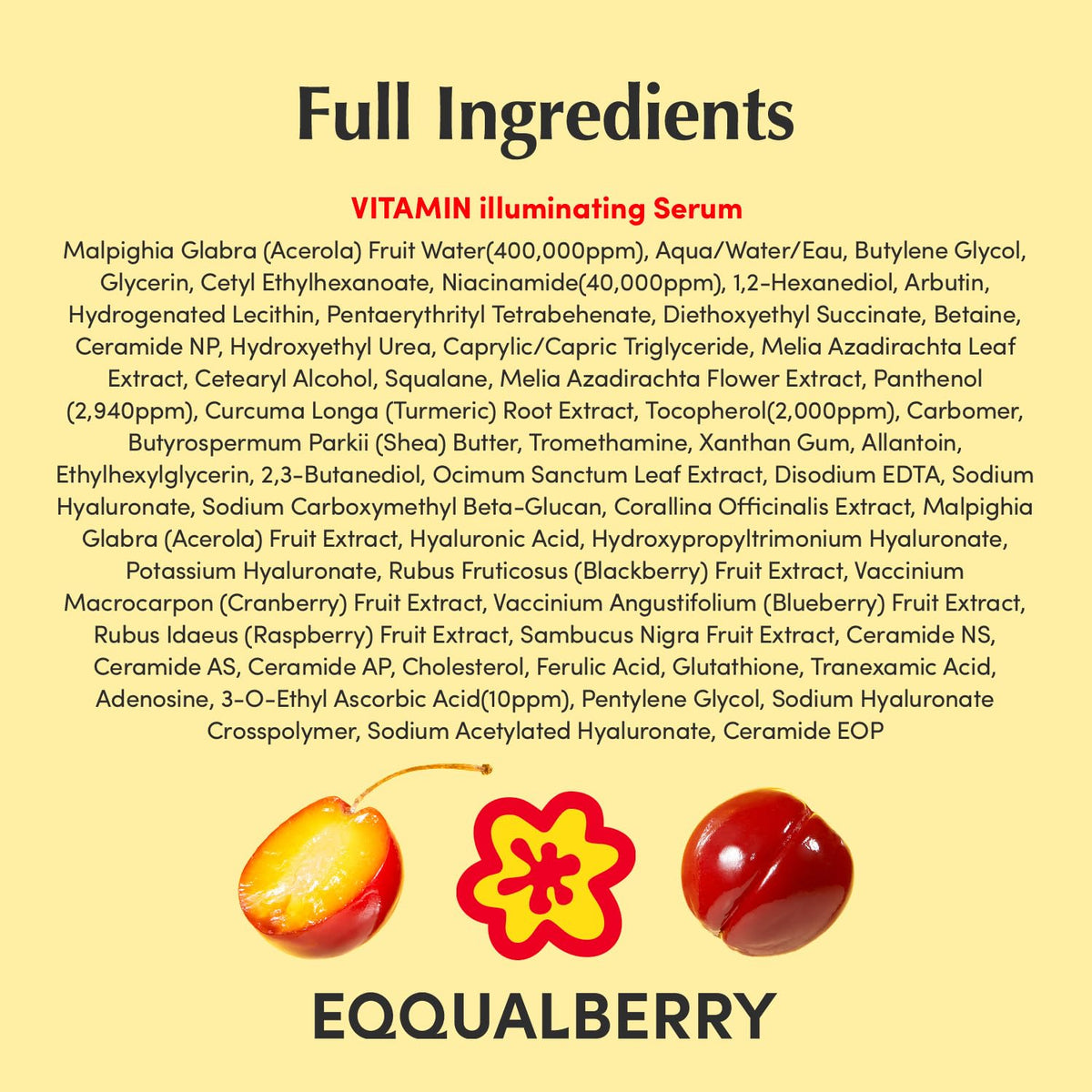 Buy ​EQQUALBERRY Vitamin Illuminating Serum | Niacinamide 4% + Brightening Vitamin C Face - Vitaza UK Supplements UK