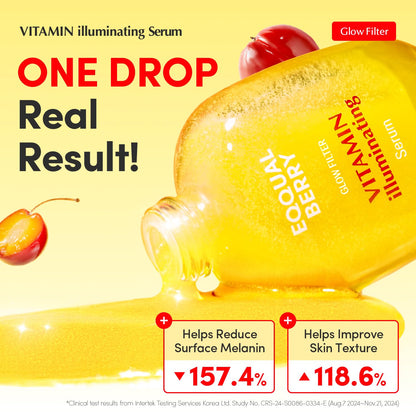 Buy ​EQQUALBERRY Vitamin Illuminating Serum | Niacinamide 4% + Brightening Vitamin C Face - Vitaza UK Supplements UK