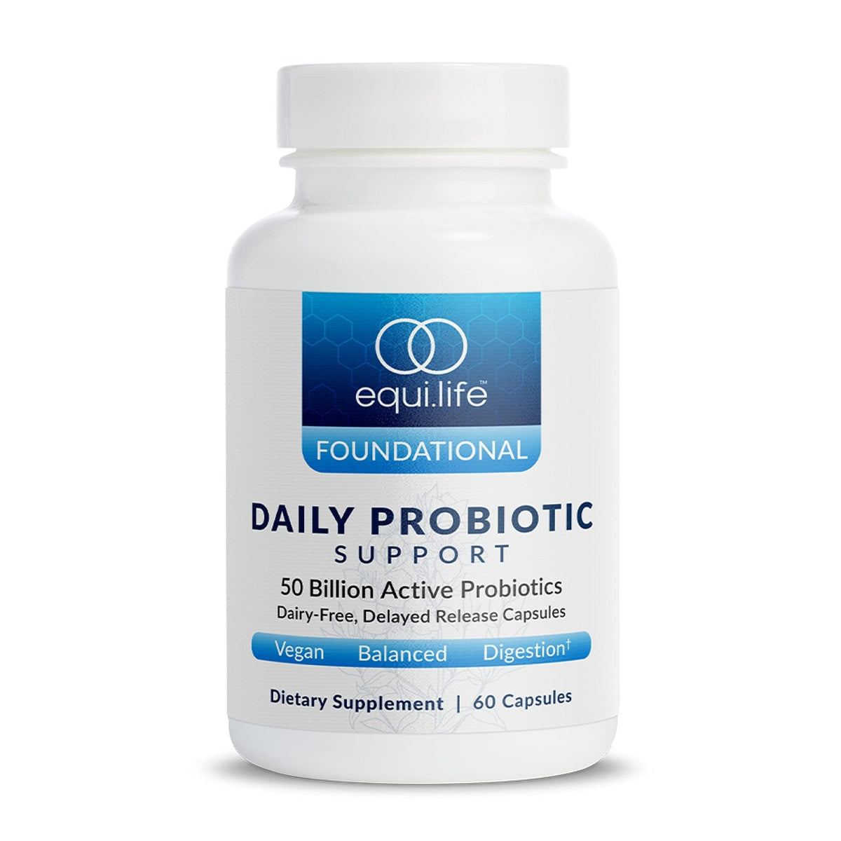 Equilife Daily Probiotic Support, 50 Billion CFU, 8 Probiotic Strains, Digestive and Gut Health Supplement for Men and Women, Gluten Free, Soy and Dairy Free - Maple Wellness Supplements
