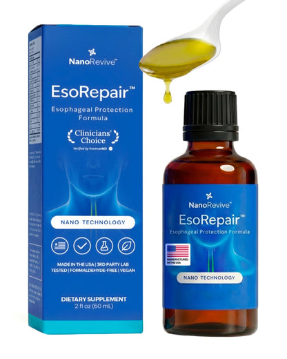 EsoRepair Nano Esophageal & Stomach Health Supplements for Men & Women - Digestive Comfort - Slippery Elm Bark, Zinc L-Carnosine & Aloe Vera Extract - Non-GMO & Dairy Free - Maple Wellness Supplements