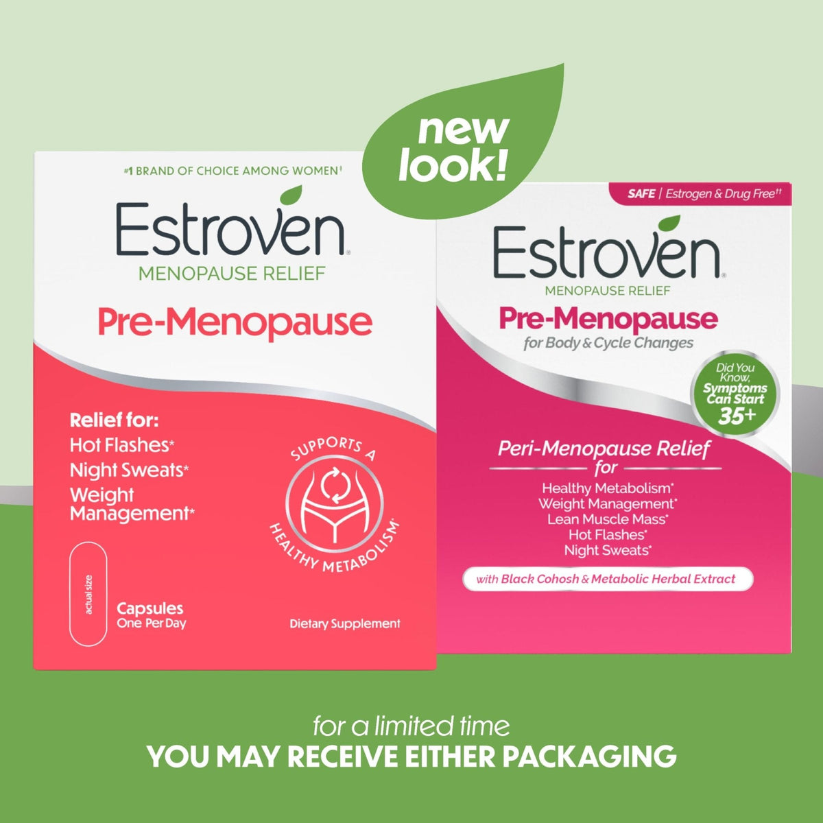 Estroven Pre-Menopause Relief, 30 Ct., Clinically Proven Ingredients, Provides Menopause Relief plus Night Sweats & Hot Flash Relief, Drug-Free or Estrogen Free - Maple Wellness Supplements