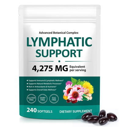 FANSHI Lymphatic Drainage Supplements 240 Softgels | Herbal Blend with Echinacea, Dandelion & Burdock Root | Promotes Healthy Circulation & Fluid Balance | Supports Overall Daily Wellness - Maple Wellness Supplements