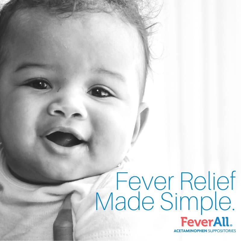 Feverall Infant Acetaminophen Suppositories 6 Rectal Suppositories 80mg Each Pain Reliever/Fever Reducer. Paraben Free, No Artificial Colors or Other preservatives. Ages 6-36 Months (Pack of 2) - Maple Wellness Supplements