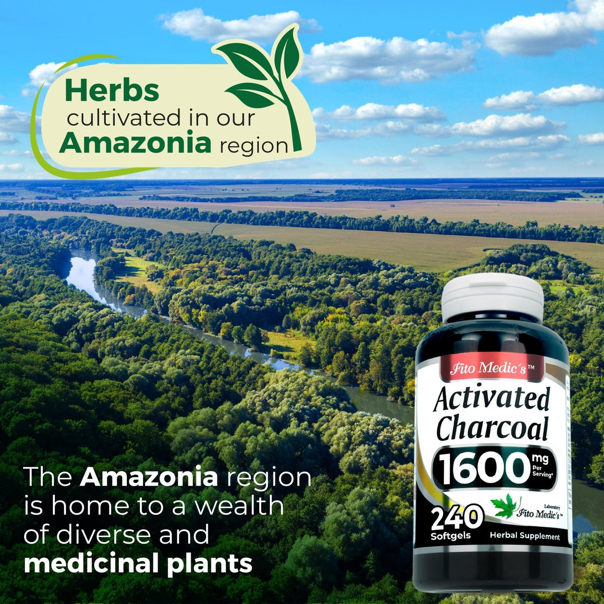 FITO MEDIC'S Lab | Activated Charcoal | 240 caps | Activated Charcoal Pills - Maple Wellness Supplements