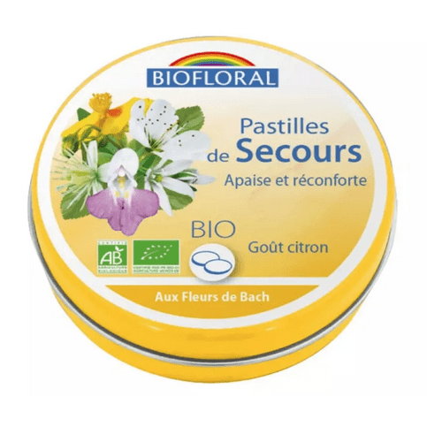 Buy ​Fleur de Bach SANS ALCOOL Pastilles de secours BIO Boite 50 g BIOFLORAL - Vitaza UK Supplements UK