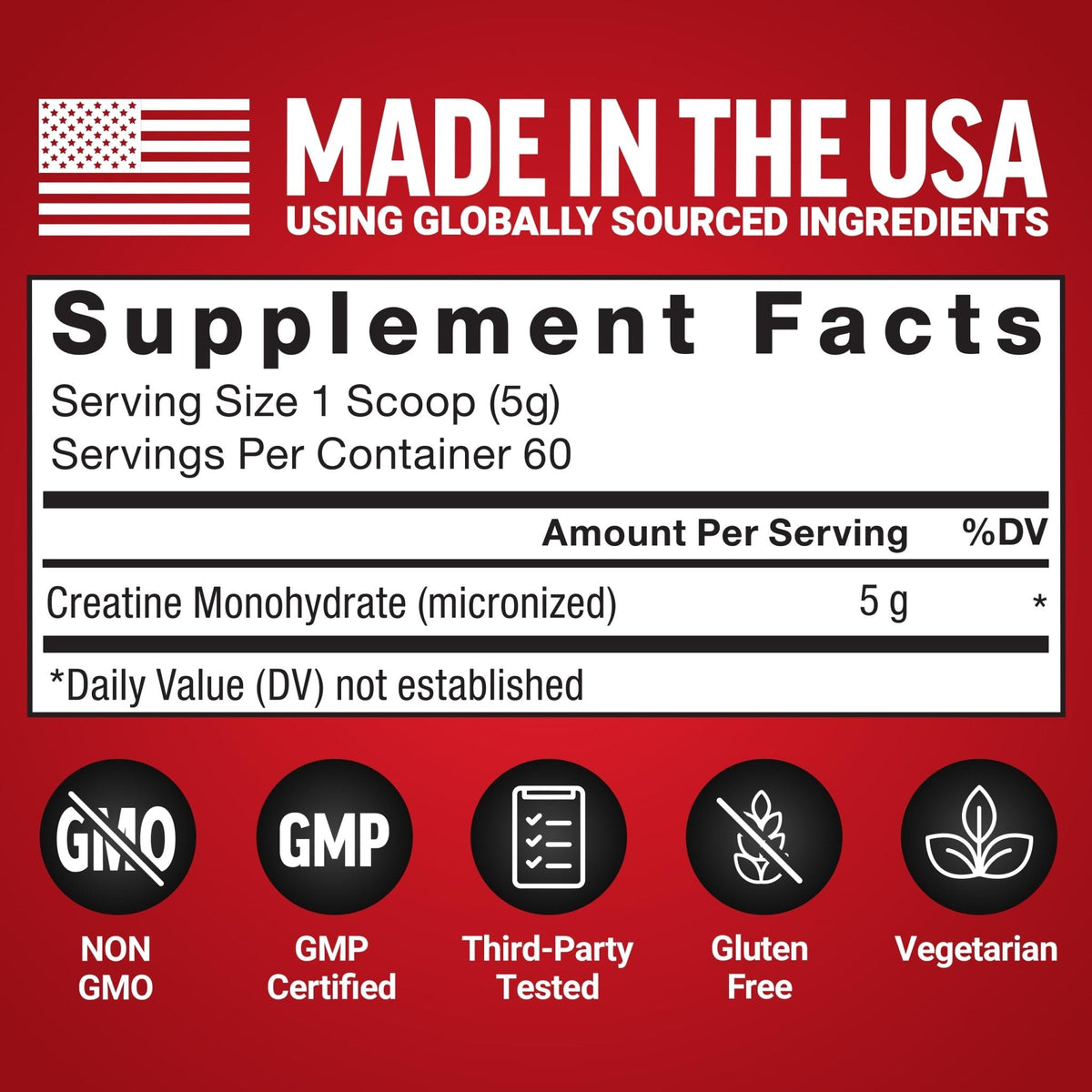 Force Factor Creatine Monohydrate Powder, 5g Micronized Dose to Support Muscle Growth, Strength, Recovery, Cognitive Health & Memory - Maple Wellness Supplements