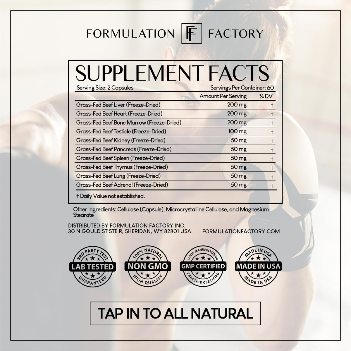 Formulation Factory Primal Power 10-in-1 Grass-Fed Organ Supplement with Beef Liver, Heart, Marrow, Testicle, Kidney, Supports Vitality, Hormones, Energy, Immunity (4 Month Supply, 240 Capsules) - Maple Wellness Supplements