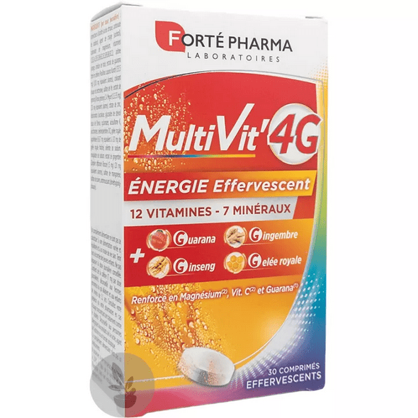 Buy ​Forté Pharma Multivit' 4g Energy 30 Effervescent Tablets - Vitaza UK Supplements UK